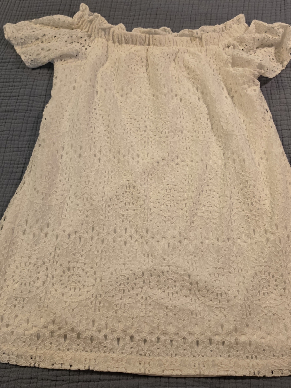 a.n.a White Eyelet Off-Shoulder Ladies Dress